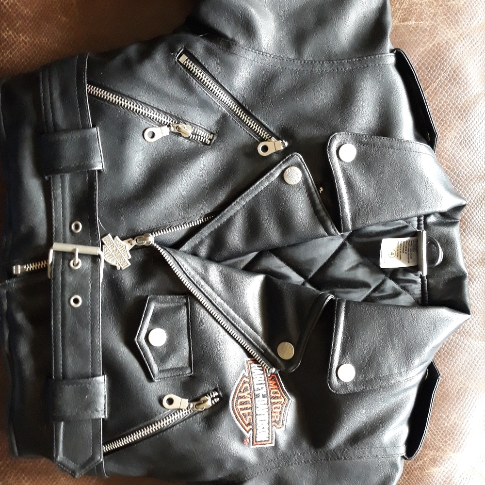 Harley Davidson jacket faux leather child size 4